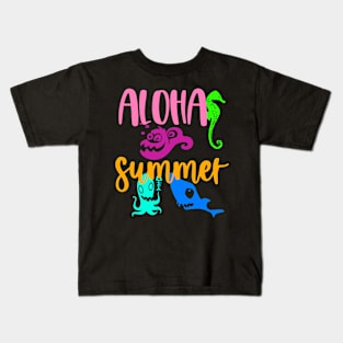 Aloha Summer, Colorful and Motivational Kids T-Shirt